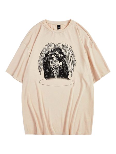 

x michael reeves figure graphic drop shoulder tee y45m#, White
