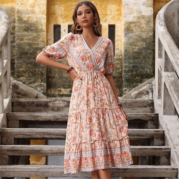 

summer dresse floral a-line elegant chiffon maxi dress bohemian loose casual ruffle beach dresses for women vestidos 220517, Black;gray