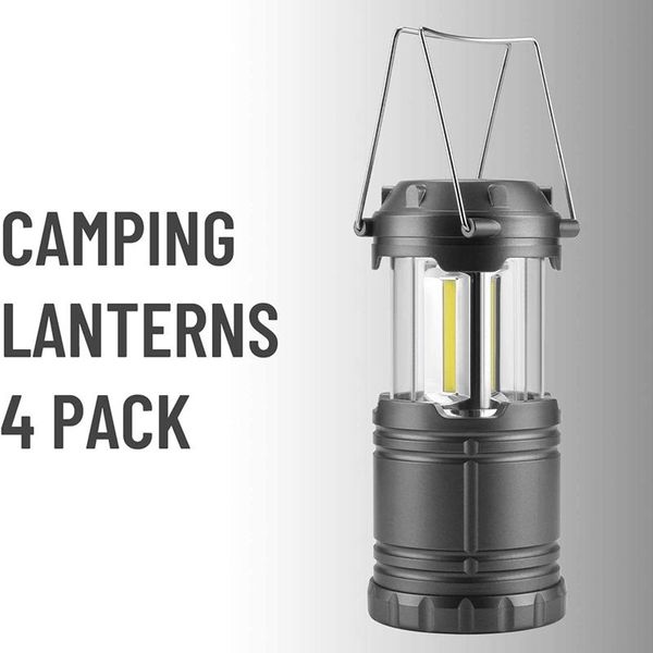 Faros Linternas para Acampar, Paquete De 4 Luces con Pilas para Caminatas Al Aire Libre, Kits De Supervivencia