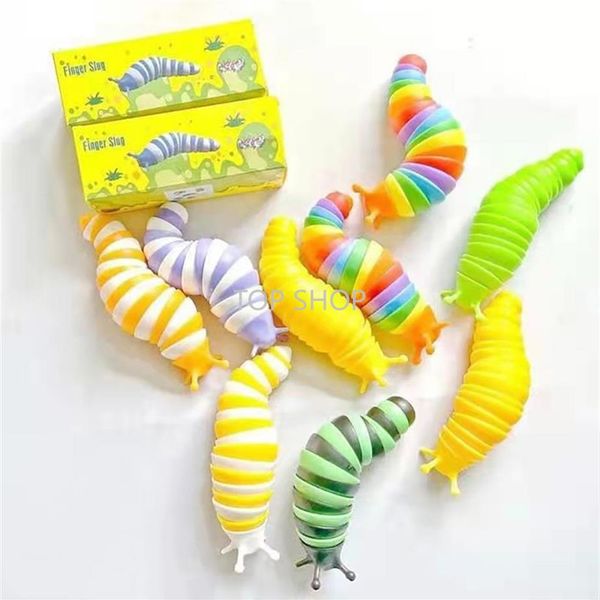 NUOVO!!! Fidget Slug Caterpillar Giocattolo di decompressione Flessibile articolare Stim Articolato Stretch Fidgets Giocattoli sensoriali per bambini autistici all'ingrosso