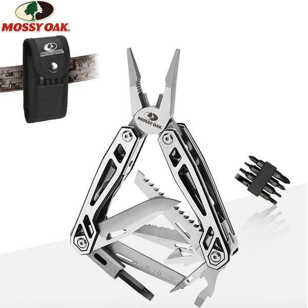 Mossy Oak 21 в 1 Multi Tool Plier Wire Plier стриптизерша, складная складная портативная кармана на открытом воздухе.