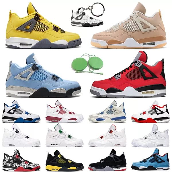 

2022 university blue jumpman 4 4s mens basketball shoes white guava ice oreo sail noir metallic purple black cat bred shimmer cactus jack me
