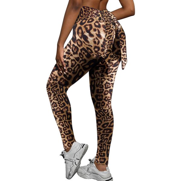 

leggings plus size fitness high elasticity 3d digital printing back bow knot rope pants high waist slim yoga workout for women, Black
