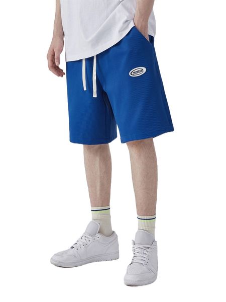 

men letter patch detail drawstring waist shorts j0hx#, White;black