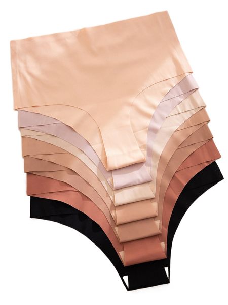 

7pack solid no show high waisted panty set 539v#, Black;red