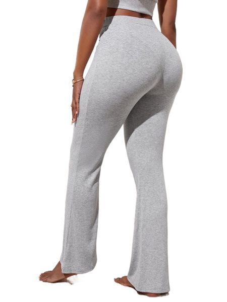 

sxy knot front boot-cut sweatpants w5h7#, Black;white