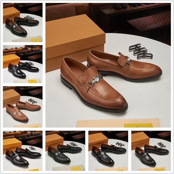 

mm 2022 new italian style men designer luxury dress shoes fashion formal leather loafers japan business oxfords work wedding brogue shoes bi, Black