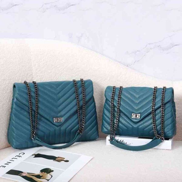 

layer cowhide women's shoulder bag large capacity versatile small fragrance chain bag fashionable leather women's bag 220615