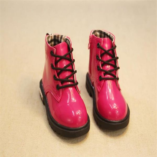 

kids martin boots autumn winter childrens shoes high sneakers pu leather bo249z, Black;grey