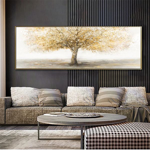 Golden Tree Poster Immagini decorative Stampe su tela Wall Art For Living Room Modern Home Decor Comodino Pittura astratta