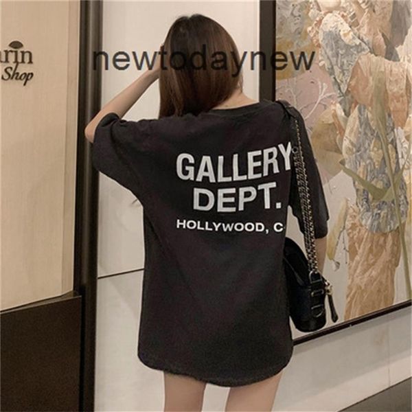 

gallerydept ins printed men's t- shirt gary iron grey lettered print short sleeve and wo couple's summer new t-shirt cro241n, White;black
