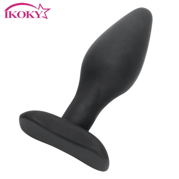 Ikoky Black Prostate Massager Butt Plugure Erotic Toys Anal Silicone Product