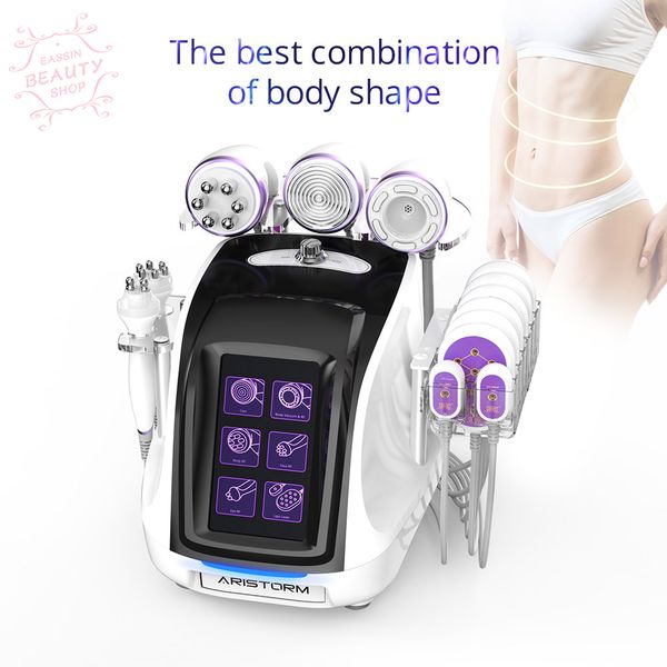 

latest 6in1 ultrasonic cavitation 2.5 rf radio frequency vacuum slimming machine