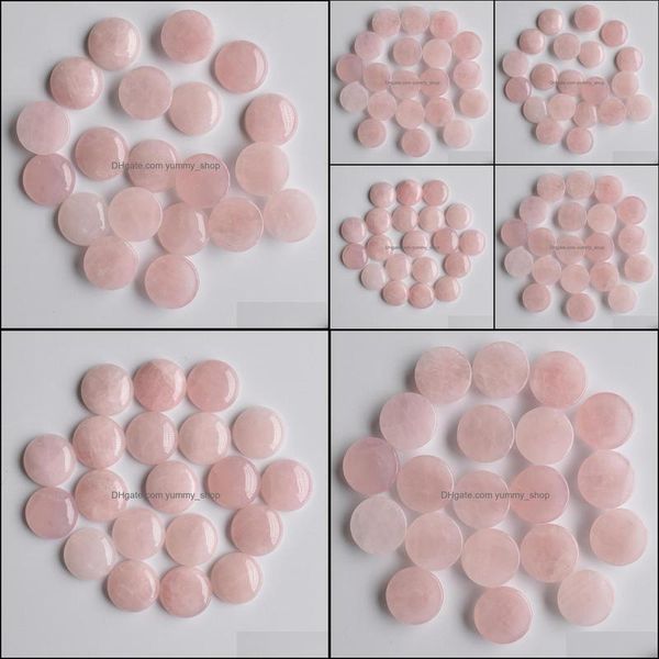 

stone loose beads jewelry natural 20mm round pink rose quartz cabochons flat back for necklace ring earrrings jewelr dhgw5, Black