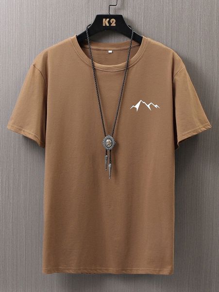 

men mountain print tee o4ds#, White;black