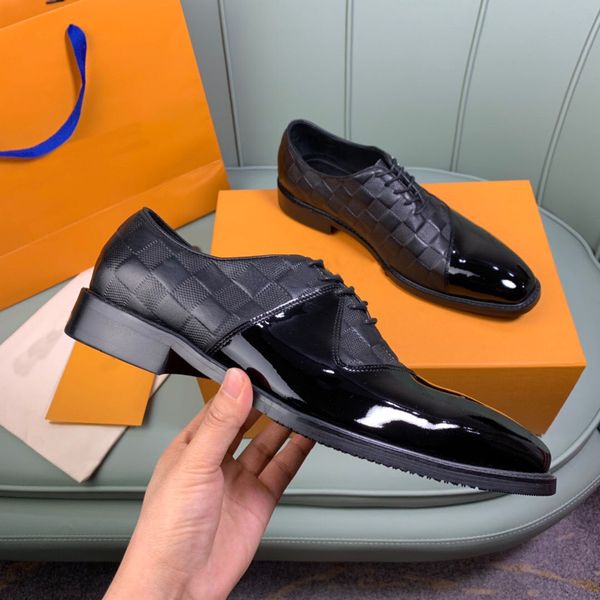 

new 2022 men classic formal casual genuine leather flats wedding lace up party dress shoes fashion brand business oxford shoes size 38-44, Black