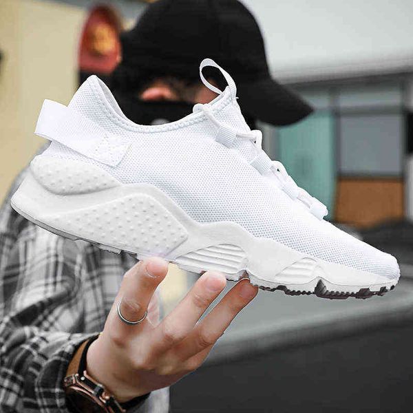 

new 2022 men's casual shoes large size running shoes outdoor sports solid color 48 size fashion light breathable 47 white mesh y220530, Black