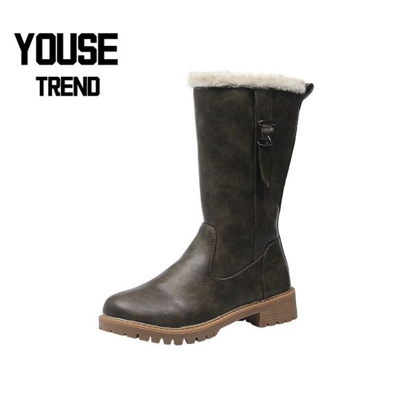 

winter fur warm womens high fashing snow platform female women news 43 size leather boots 201028, Black