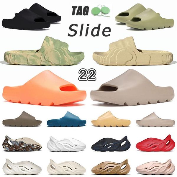 

platform slides mens womens deisgner slippers adilette 22 sliders earth brown glow green pure mineral blue desert sand yellow full268b, Black