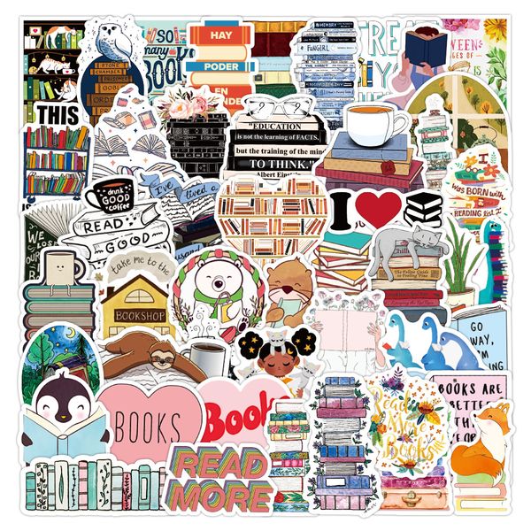 

50pcs inspirational reading book sticker suitable for water cup luggage notebook refrigerator decoration sticker wholesale