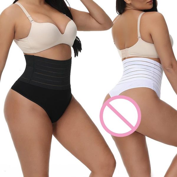 

thong g-string slimming belly shapewear women body shaper high waist underwear tummy control hip reducing girdle abdomen panties, Black;white