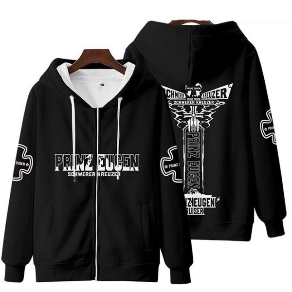 Felpe con cappuccio da uomo Felpe Primavera Autunno Mens Giacche Cappotti Game Azur Lane Felpa con cappuccio Fleece Zipper Hooded Boy Girls Felpa Capispalla Anime