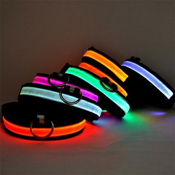 Hundehalsbänder, Leinen, Haustierhalsband, LED, leuchtende Katze, blinkendes Licht, leuchtende Halskette, Nylon, Sicherheitszubehör für kleine Welpen, Hundeleinen, Hund