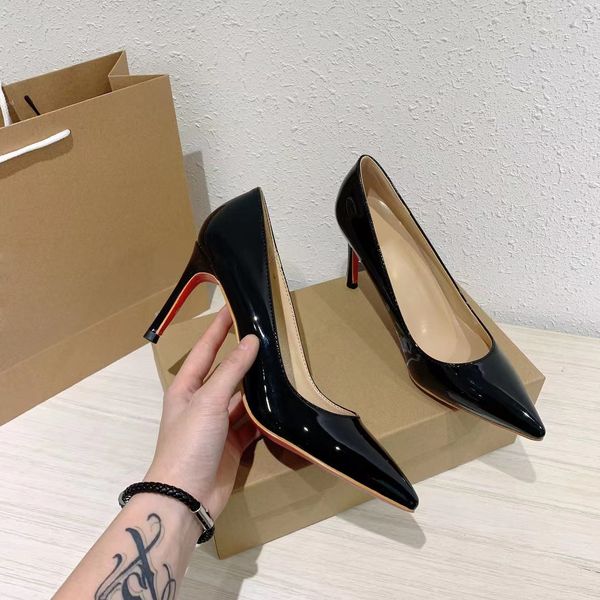 

luxurys designers heels women dress shoes classic pointed toes slippers high grade lady wedding shoe comfortable versatile solid color flat, Black