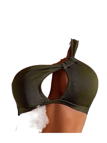 

one shoulder cut out bikini i9rh#, White;black