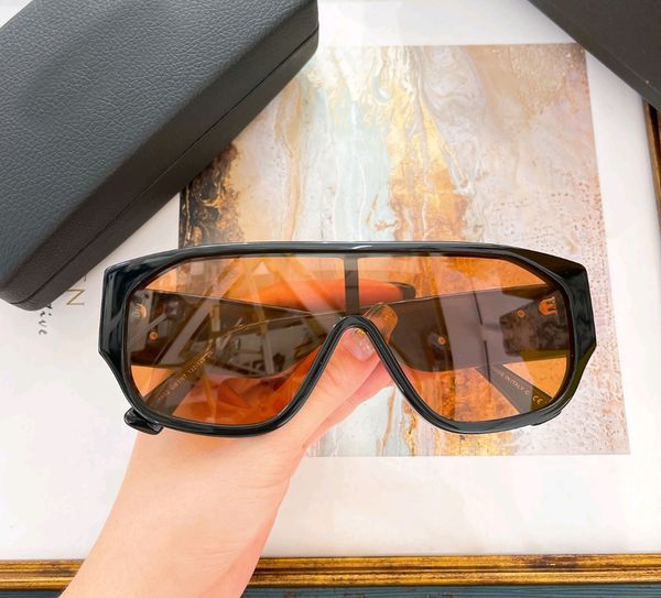 

summer oversize shield wrap sunglasses glosses black orange lens women sun glasses uv400 protection eyewear with box, White;black