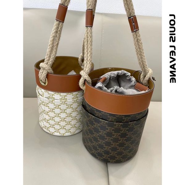 

designer bags women's bag leather old flower bucket 2022 new fashion versatile child mother hand carrying single shoulder summer straig