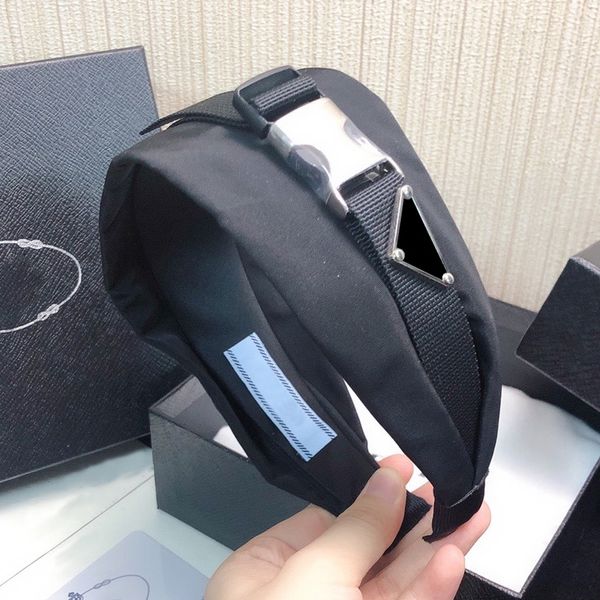 

stylish nylon cloth buckle hair hoop metal triangle designer headbands girl stree style wide edge hair band, Silver