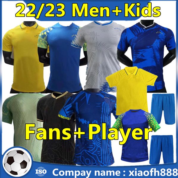 

2022 richarlison g.jesus soccer jerseys camiseta 22/23 coutinho firmino marquinhos casemiro brasil jersey men kid football shirt training to, Black;yellow