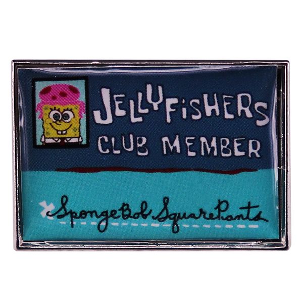 

jellyfish club membership card brooch clothing hat pin badge jewelry, Blue