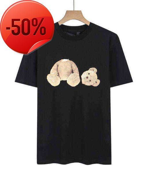 

fashion summer men and womens t-shirts mans palms stylist angel t shirt tee guillotine bear printed short sleeve truncated bears angels tees, White;black