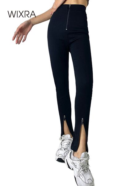 

wixra womens long pencil pants casual high waist drawsting solid black sweatpants pockets skinny trousers spring, Black;white