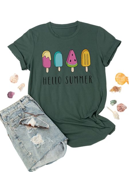 

plus cartoon & letter graphic tee u942#, Black