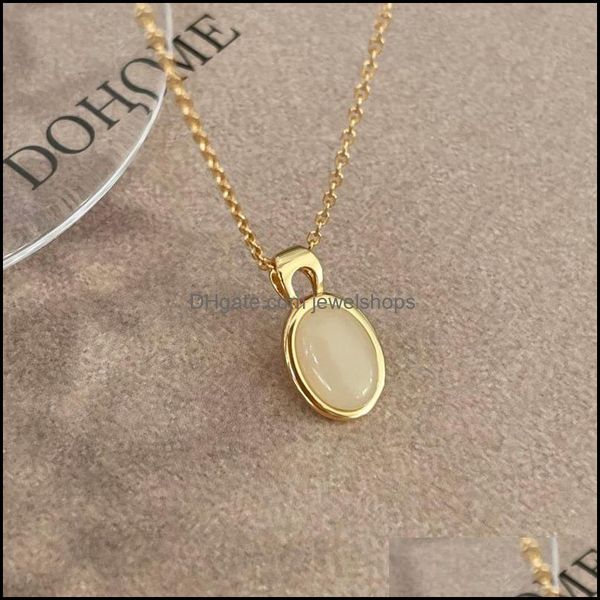 

oval sterling pendant necklace sier 925 on the neck woman choker neo-gothic designer luxury wedding jewelry gift accessories drop delivery 2, Silver