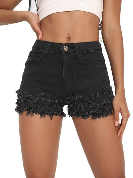 

raw trim denim shorts g5j2#, White;black