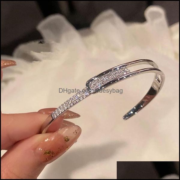 

charm bracelets jewelry sier coloradjustable zircon bracelet bangle wedding party fashion korean dhu4e, Golden;silver