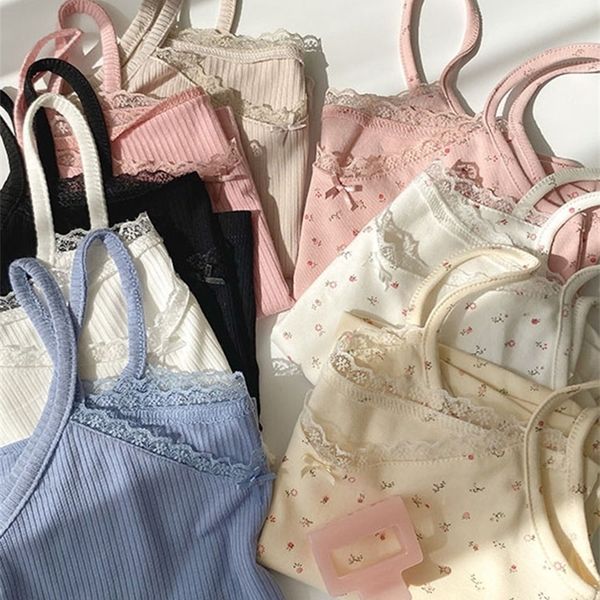

camisole women's summer short vintage lace slim warm joker ladies bottoming cute for women camis 220316, White