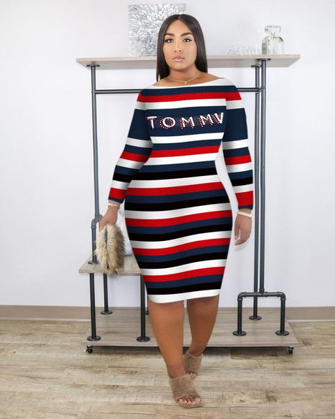 

vavcy summer letter tommv color matching lounge dress midi s 4xl 220521, Black;gray