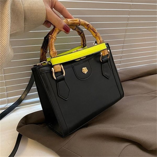 

selling new women's portable single messenger tote fashion simple foreign style bamboo slub wholesale design purses online