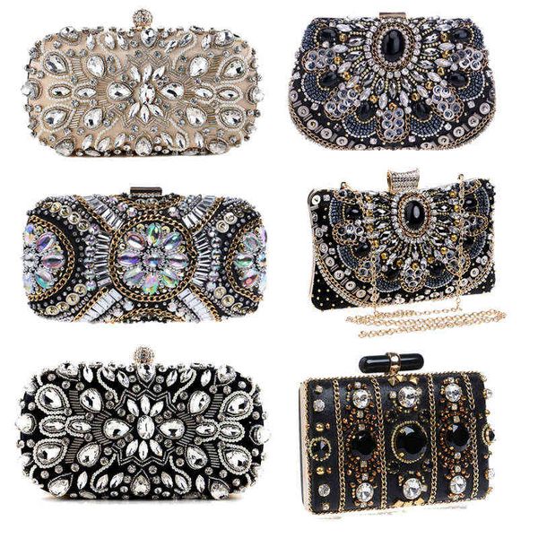 

evening bags women s clutch bag party purse luxury wedding for bridal exquisite crystal ladies handbag apricot silver wallet 220516