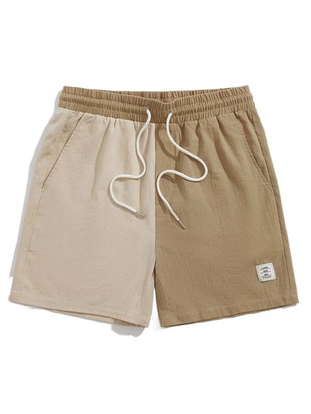 

men two tone patched detail shorts c6qr#, White;black