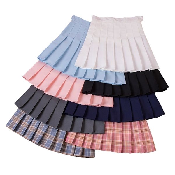 Moda coreana verão y2k mulheres plissado saia roxo zíper cintura alta-cintura harajuku uniforme uniforme curto xml feed mini saias 220317