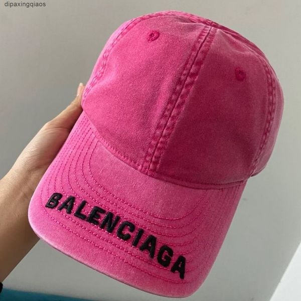 

designer designer ball caps balencaigass letter print paris b new korean paris pink washed cotton baseball soft old duck tongue tide xinjian, Blue;gray