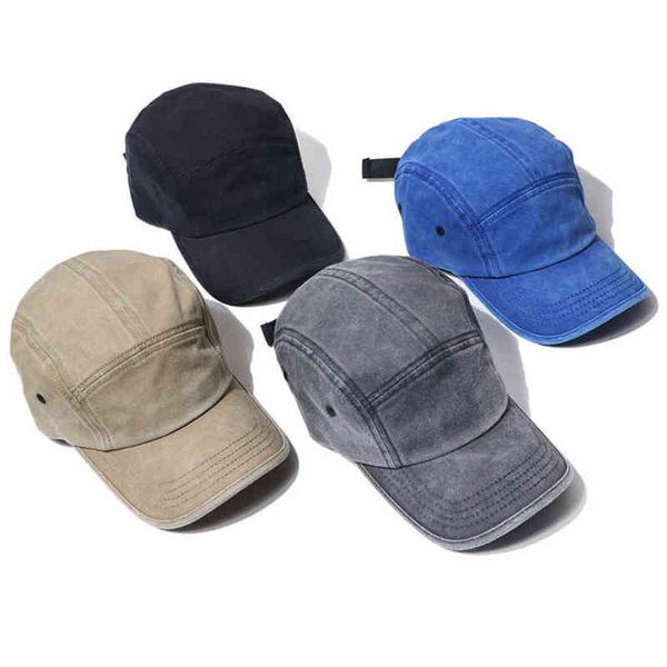 Промытые старинные 5 панельные Camp Cap Cap бейсболка Beach Sun DAD HAP летние Snapback мужчины женщин Golf Trucker Visor Hip Hop Harajuku AA220325