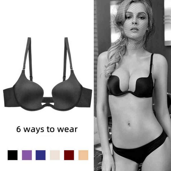 1 % сексуальные бюстгальтеры без спинки для женщин Deep U Low Cut Blingere Multi Wear Push Up Up Up Бесплатное без пивного пивча