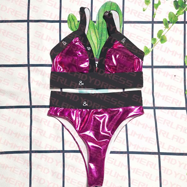 

thong bikini set leather padded swimwear breathable beach swimming swimsuit letter printed beachwear, White;black